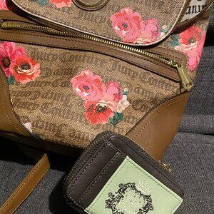 Y2k Juicy Couture backpack with pink flowers + Green Juicy Wallet